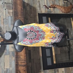 NWT I.N. SAN FRANCISCO Sleeveless Mix Printed Scarf Top